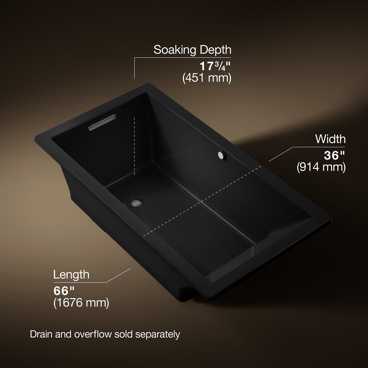 3/4 view of product with dimensions
