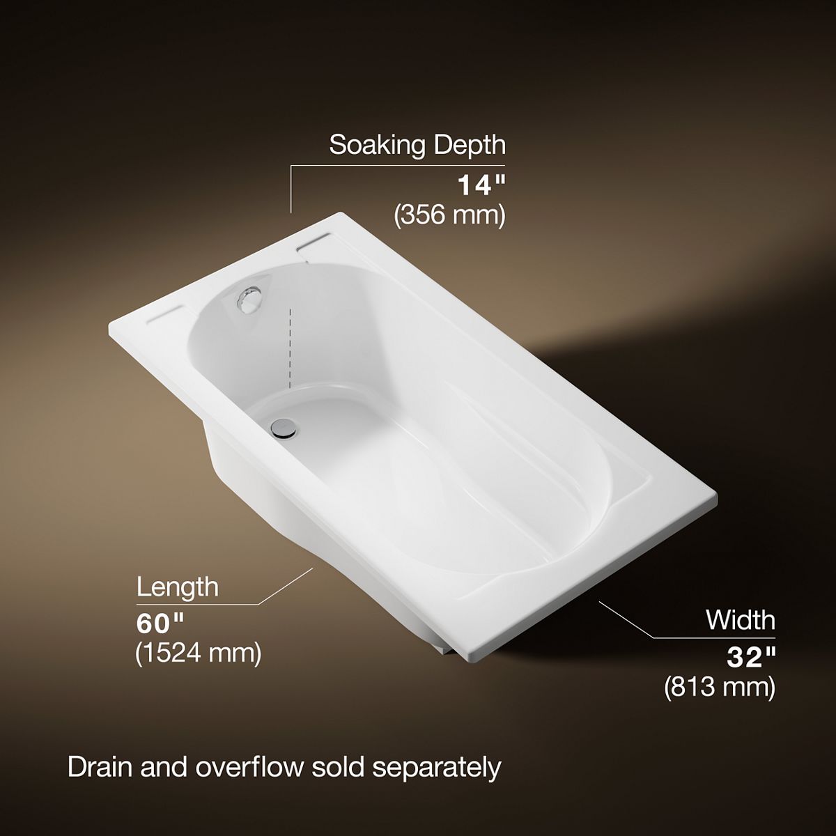 3/4 view of product with dimensions
