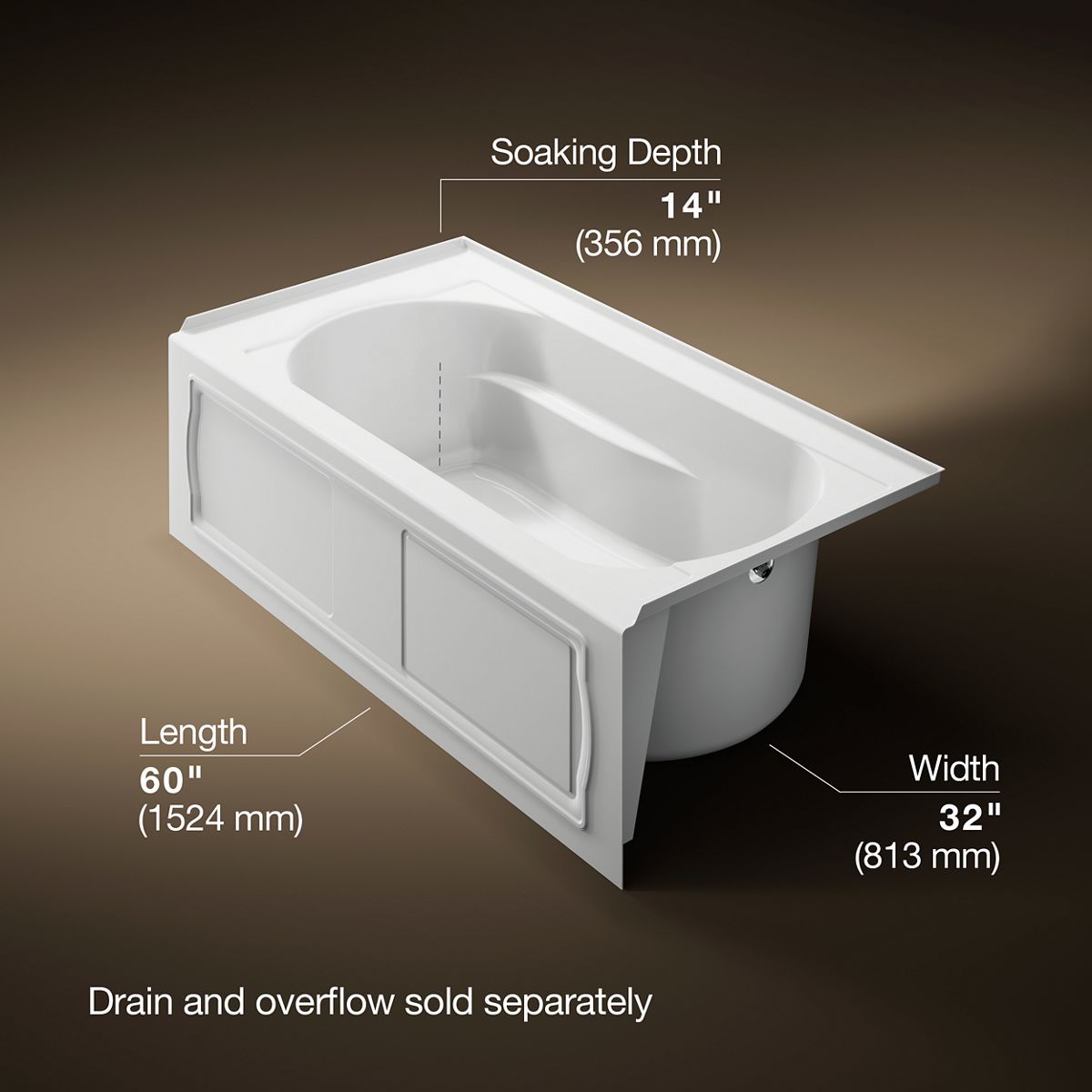 3/4 view of product with dimensions