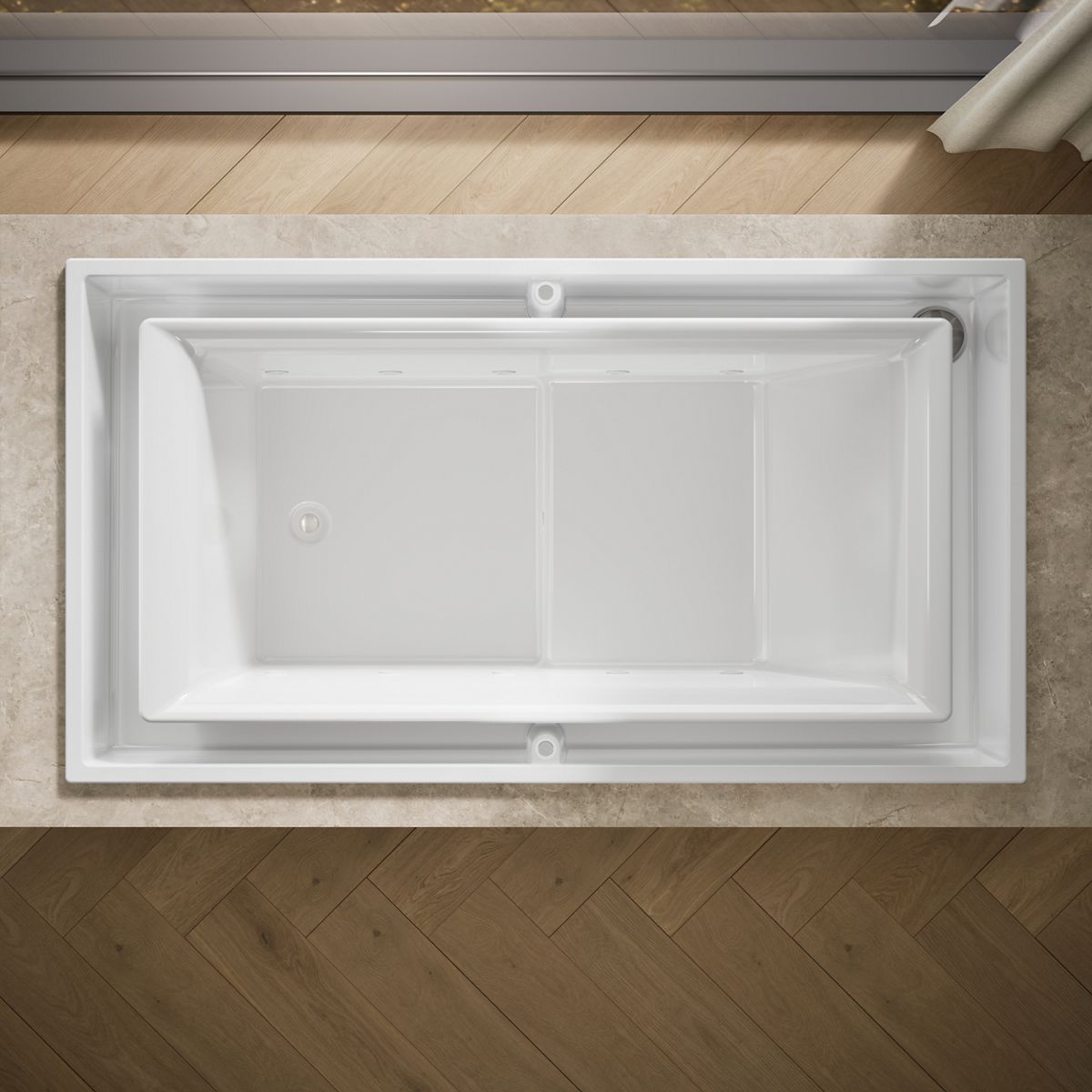 View of products in room from above