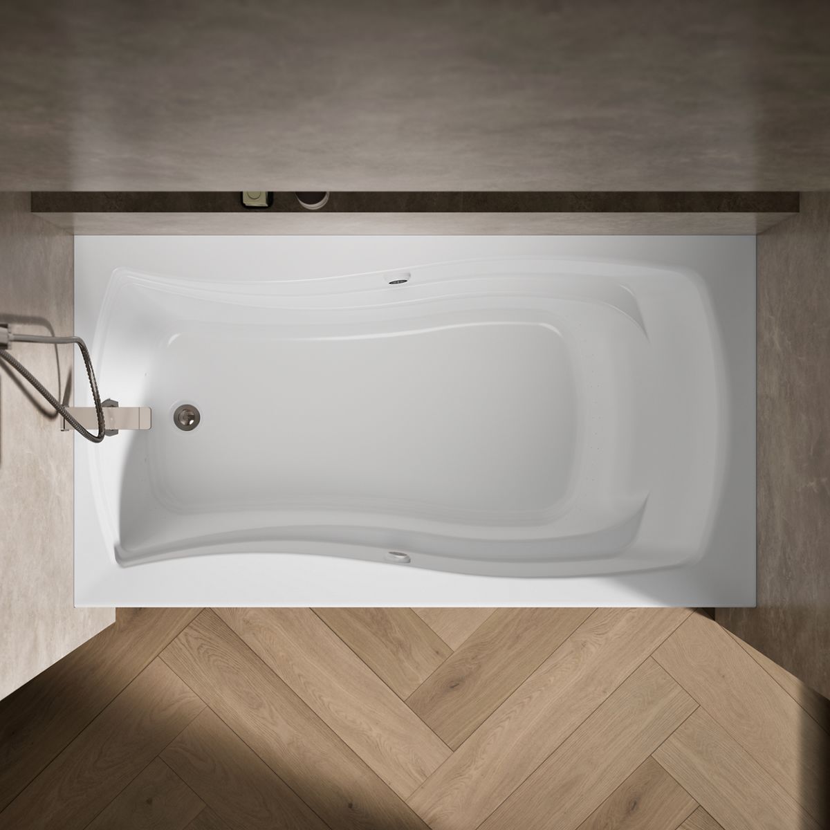 View of products in room from above