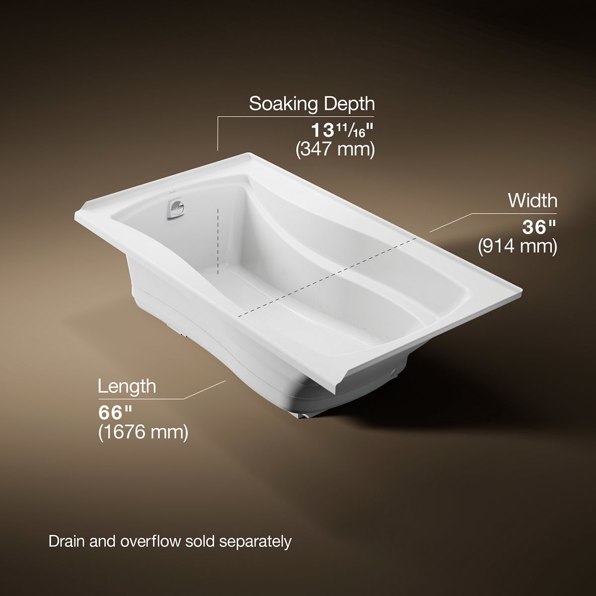 3/4 view of product with dimensions