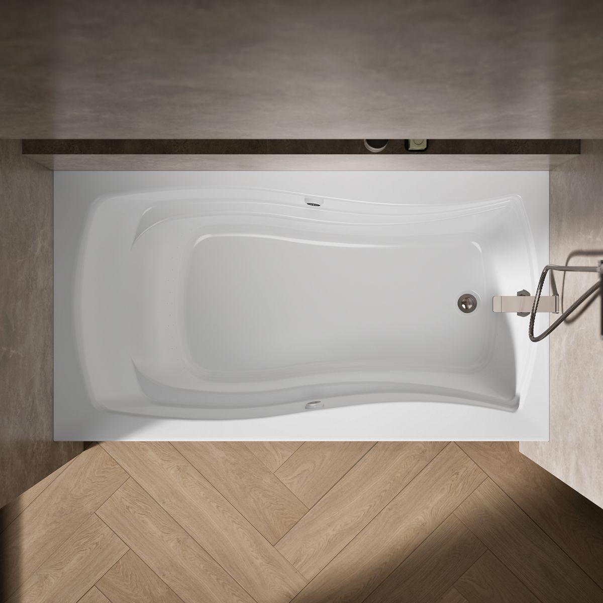 View of products in room from above