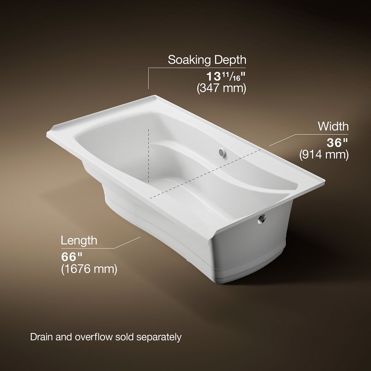 3/4 view of product with dimensions