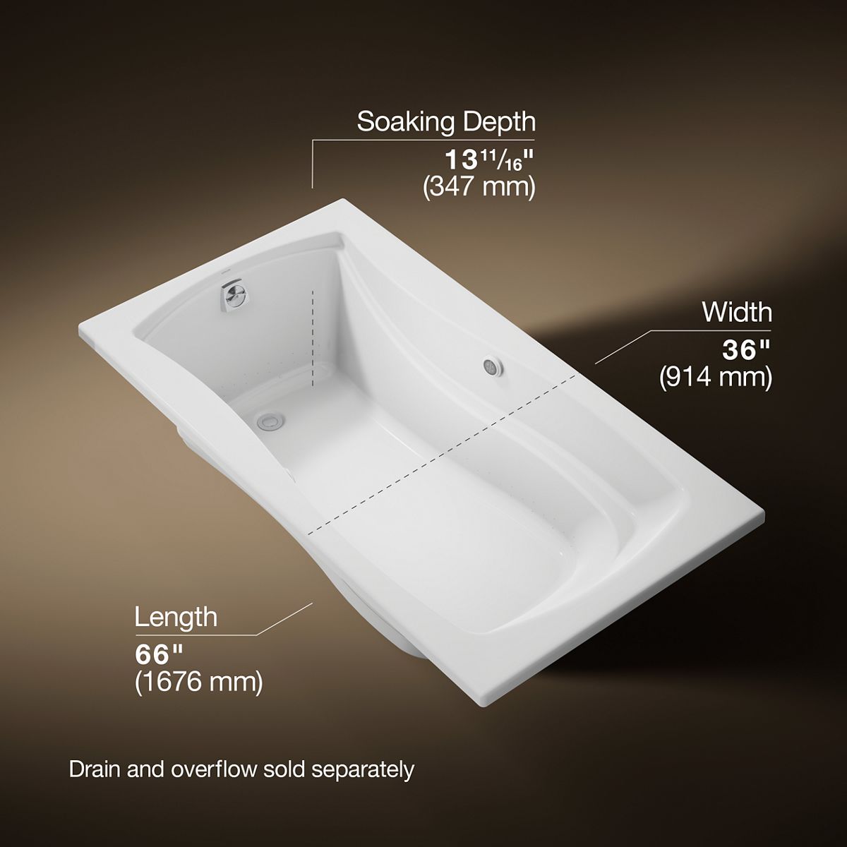 3/4 view of product with dimensions