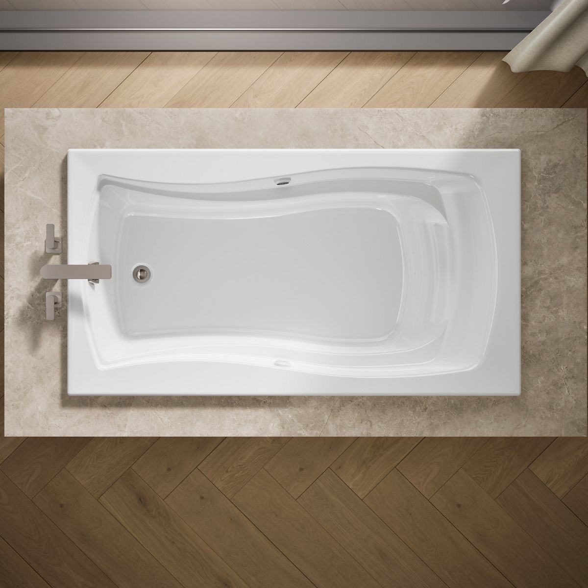 View of products in room from above