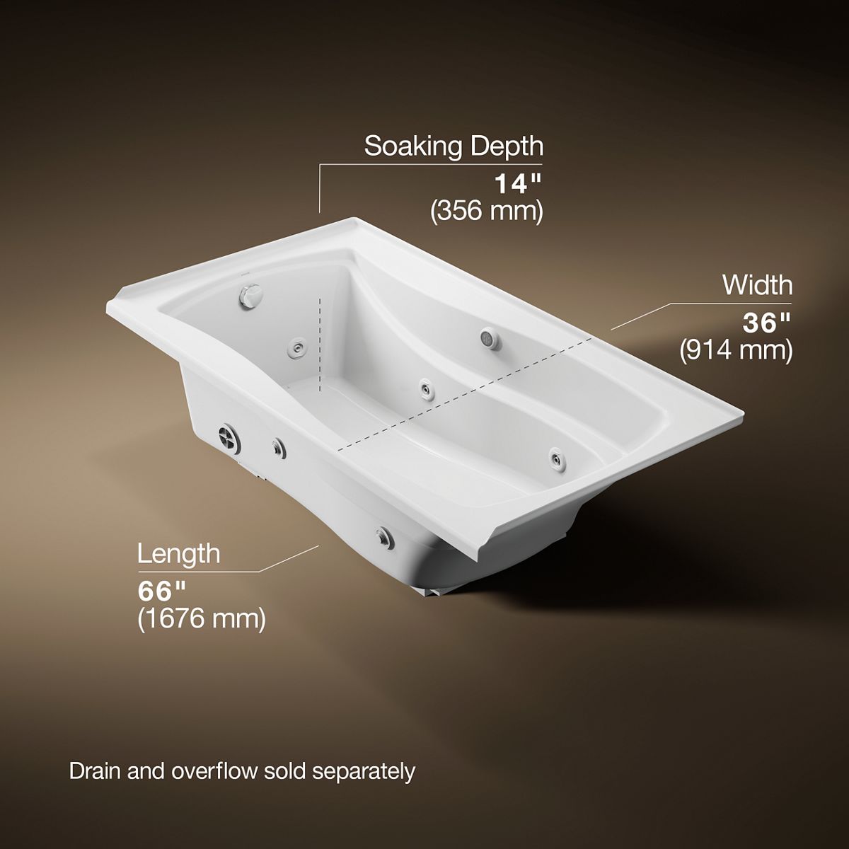 3/4 view of product with dimensions