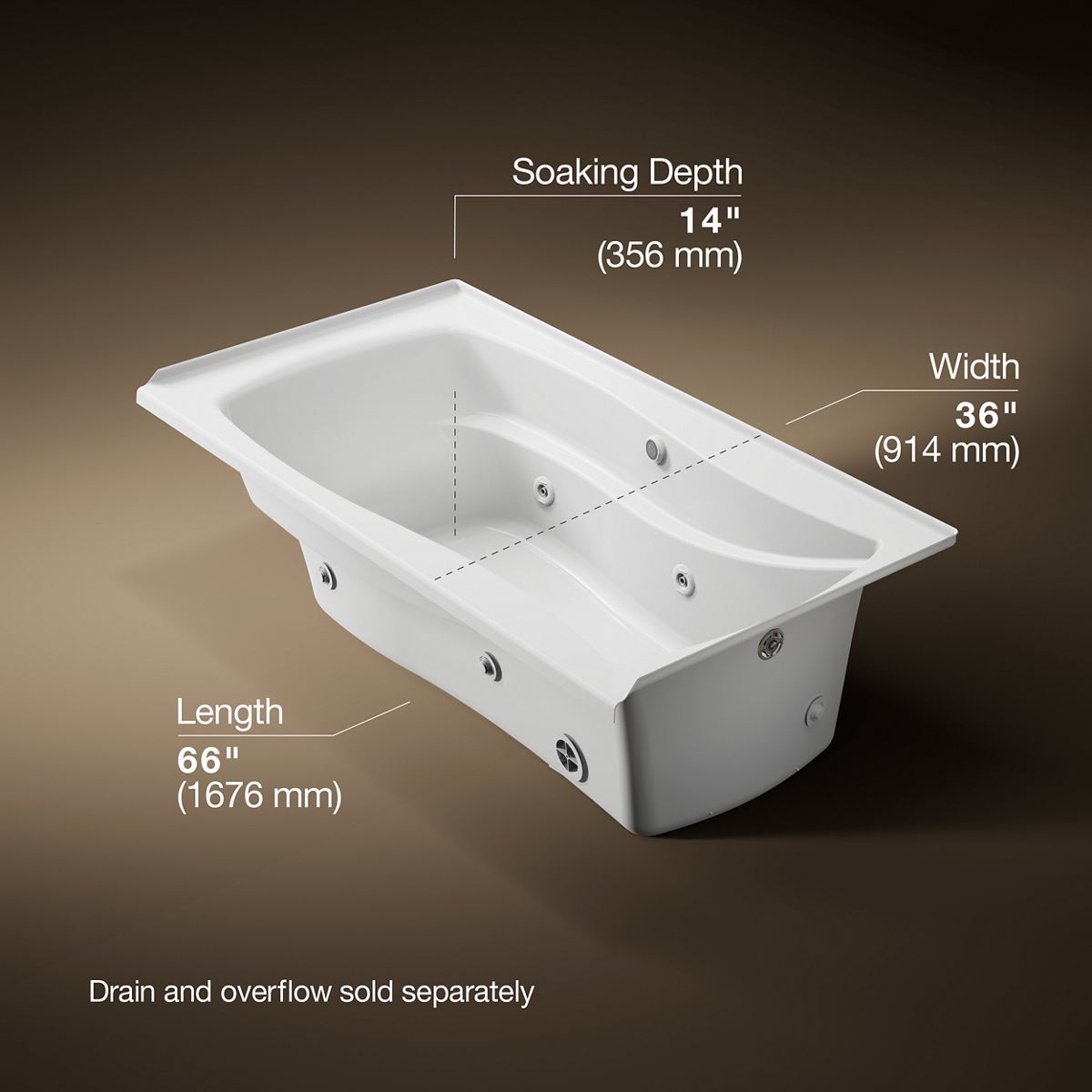 3/4 view of product with dimensions