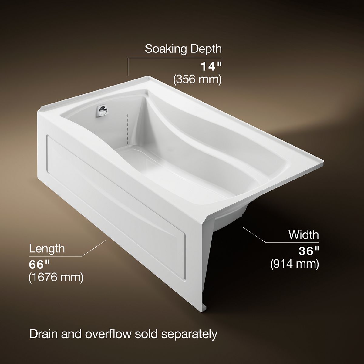 3/4 view of product with dimensions