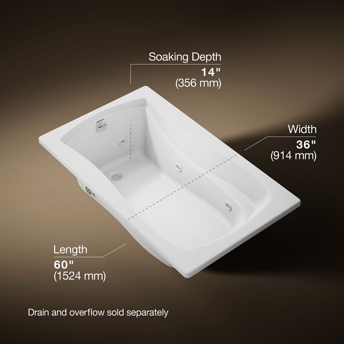3/4 view of product with dimensions