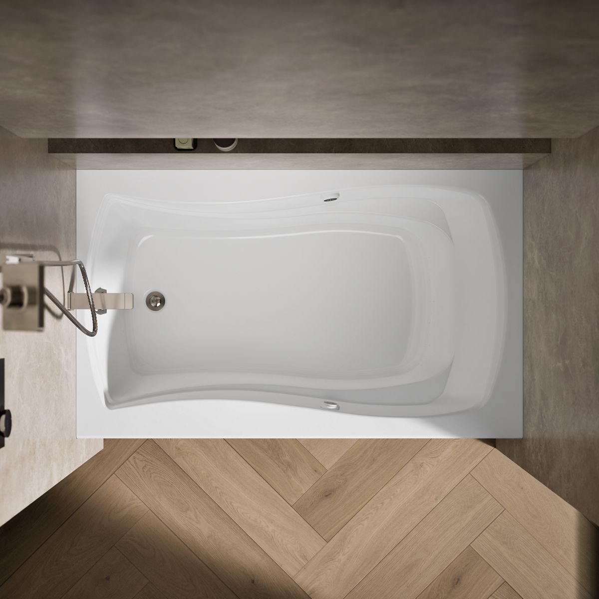 View of products in room from above