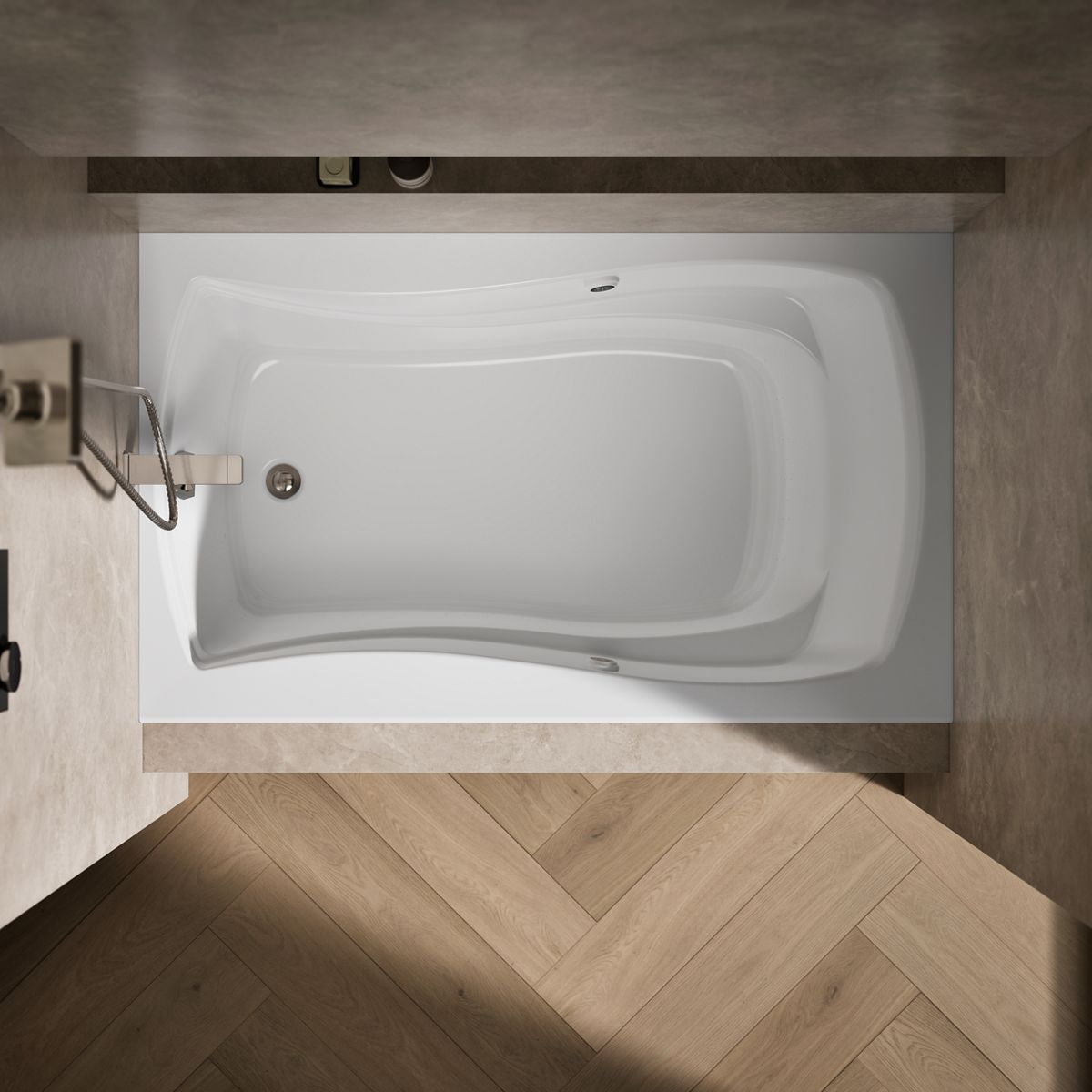 View of products in room from above