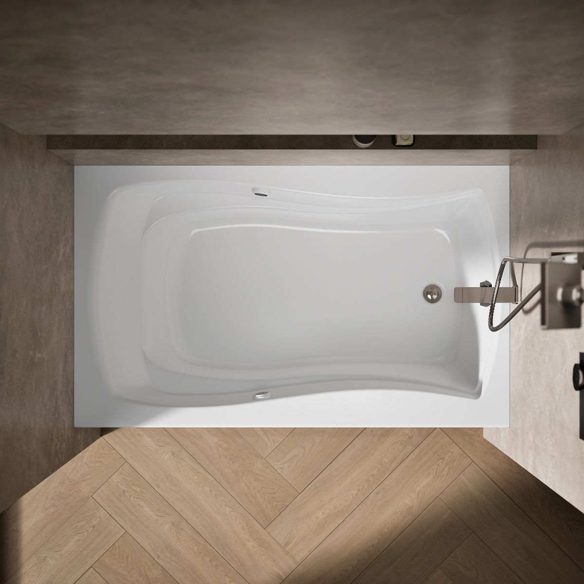 View of products in room from above