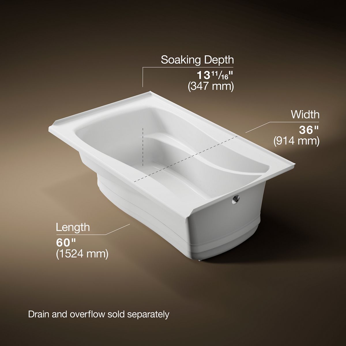 3/4 view of product with dimensions