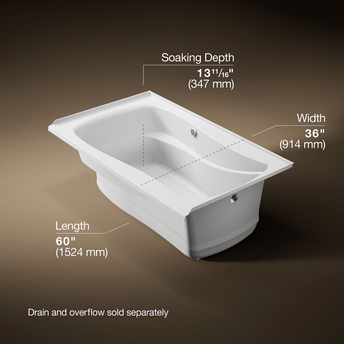 3/4 view of product with dimensions