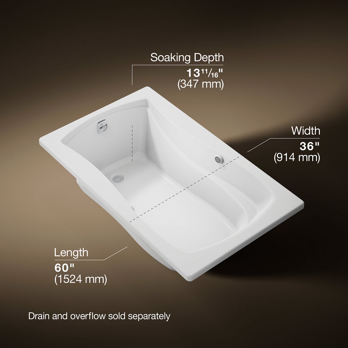 3/4 view of product with dimensions