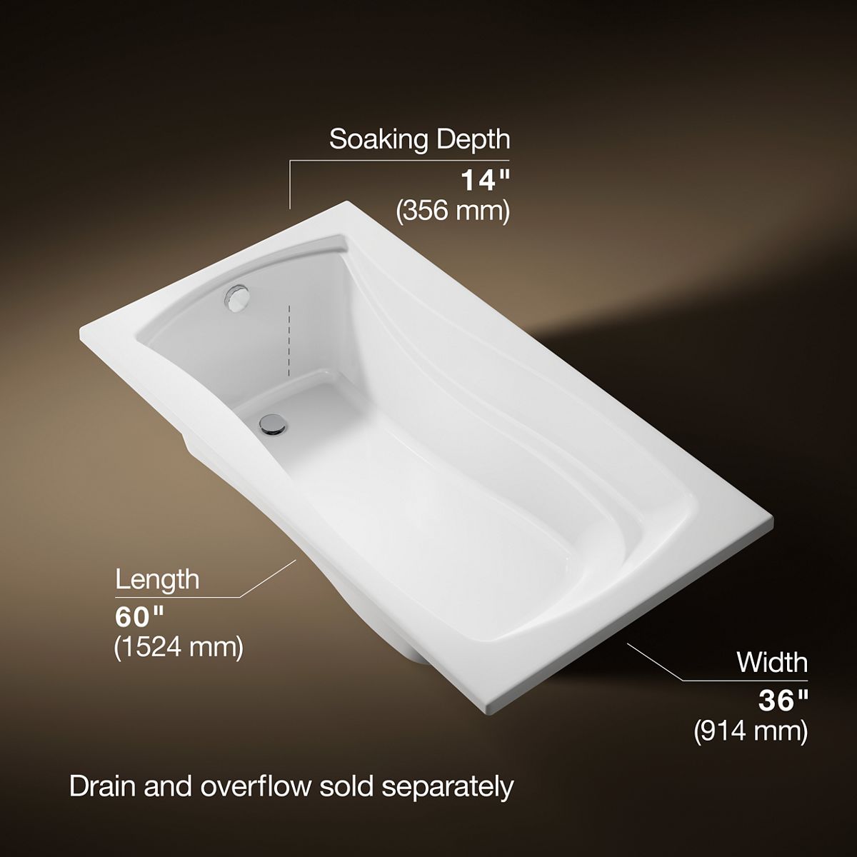 3/4 view of product with dimensions