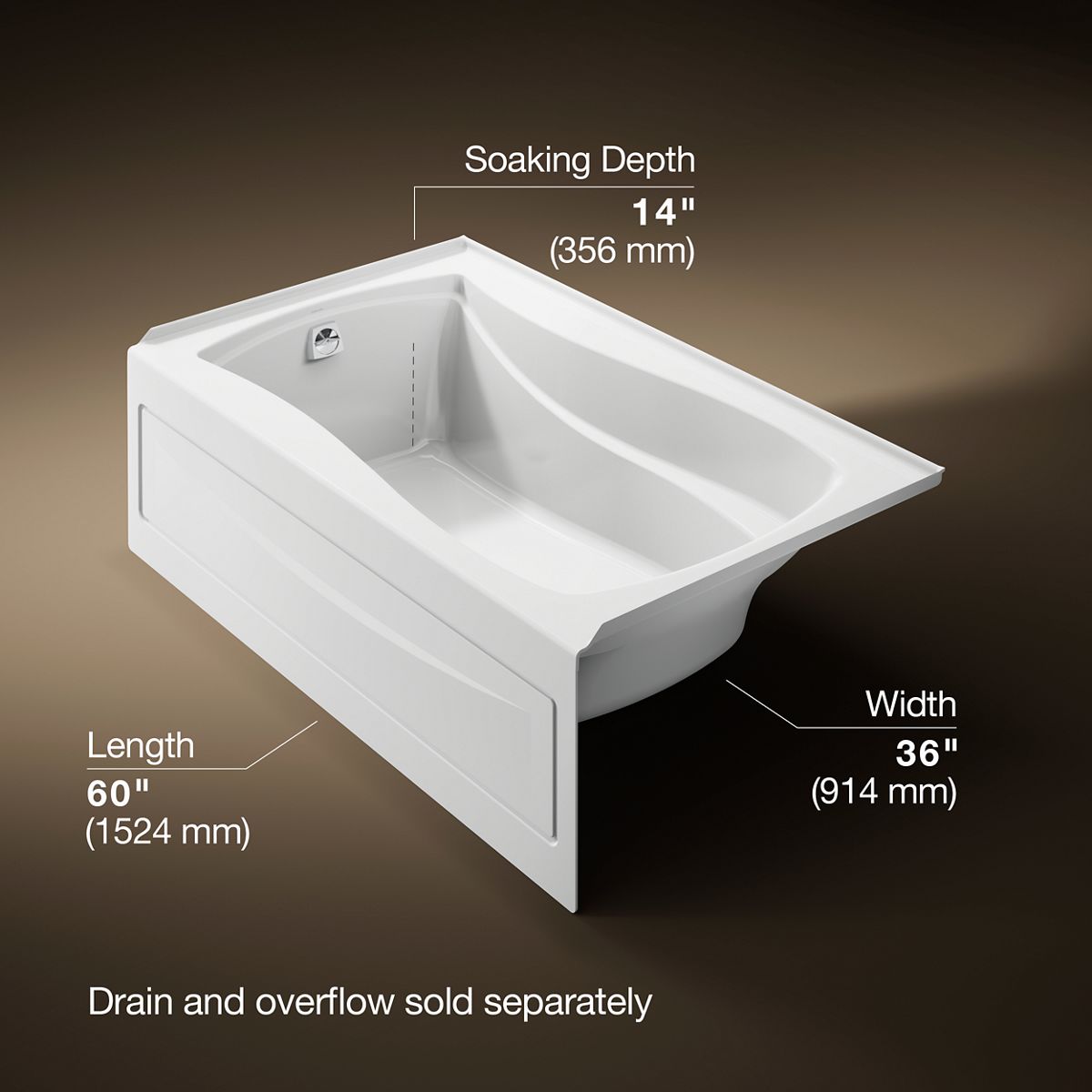 3/4 view of product with dimensions