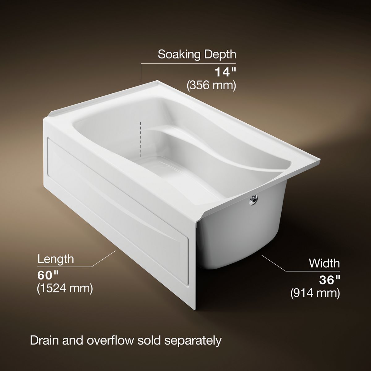 3/4 view of product with dimensions
