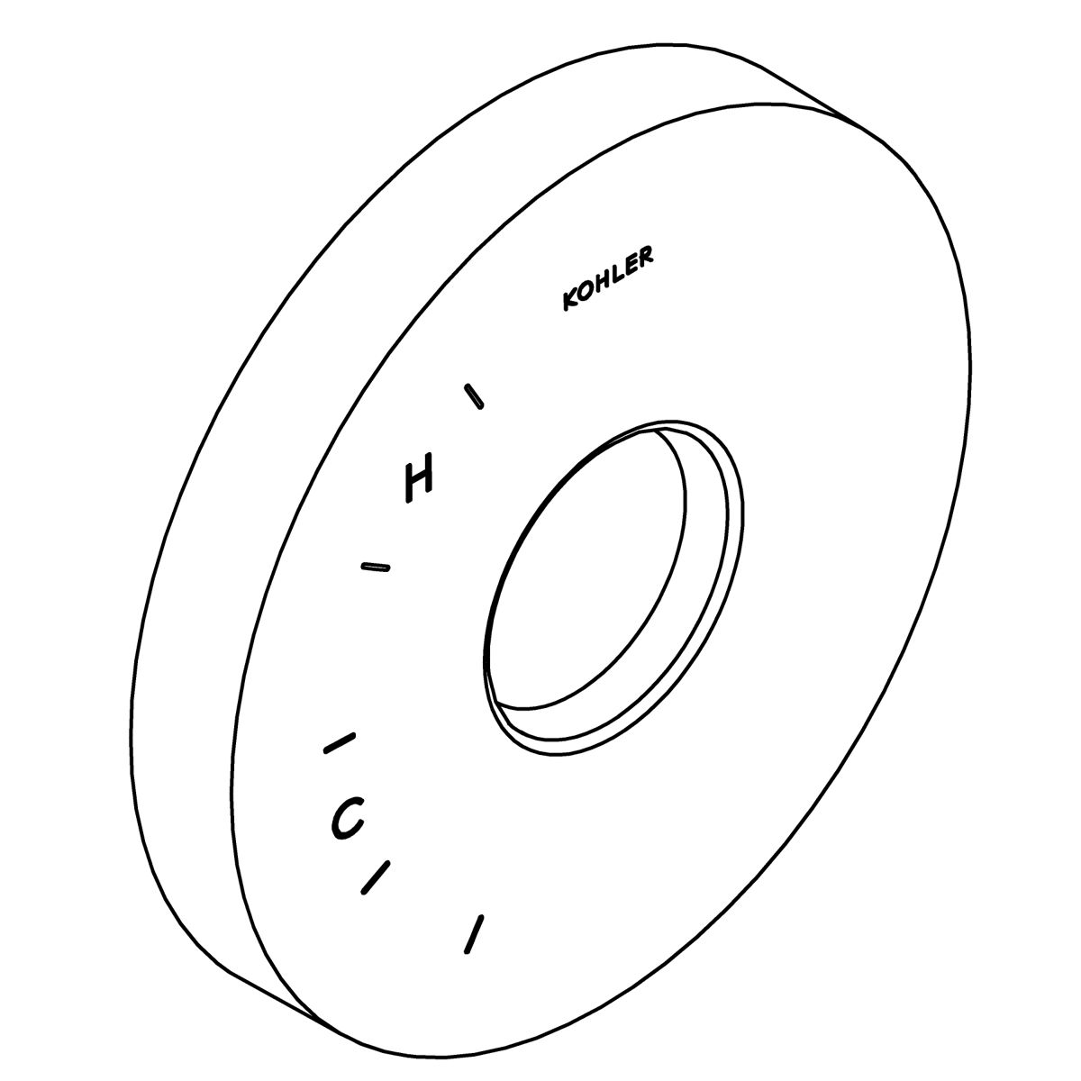 Kohler Genuine Parts Escutcheon - Vibrant Titanium