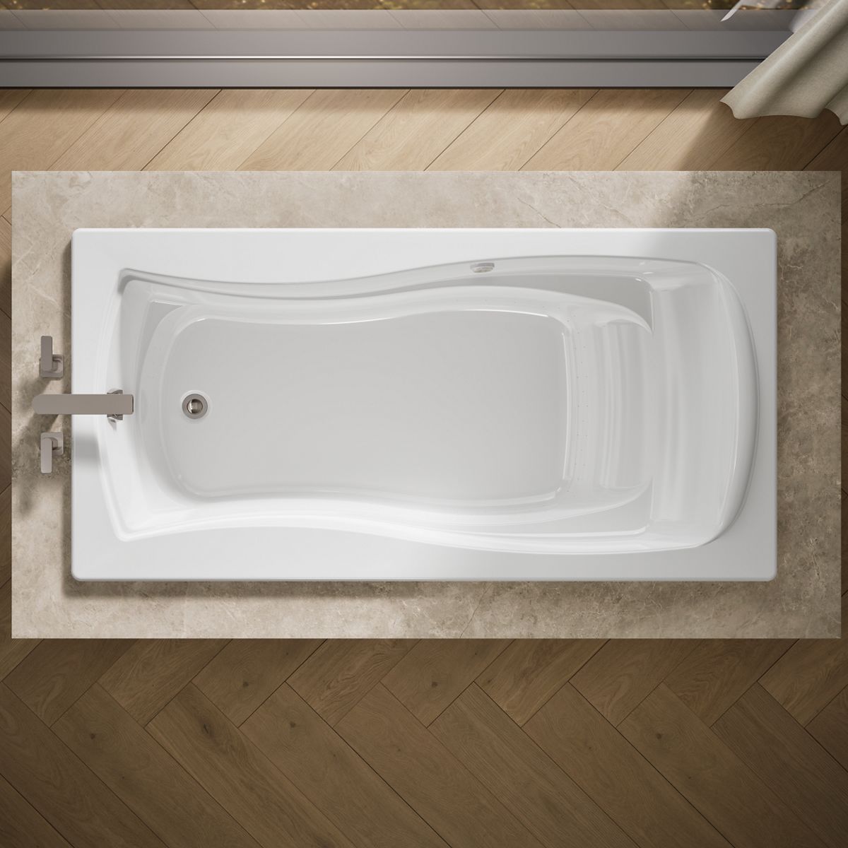 View of products in room from above