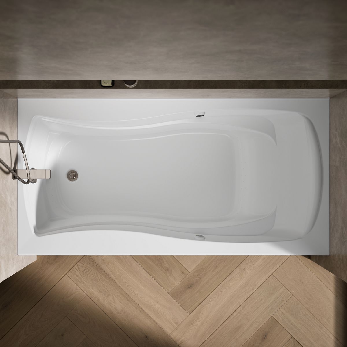 View of products in room from above