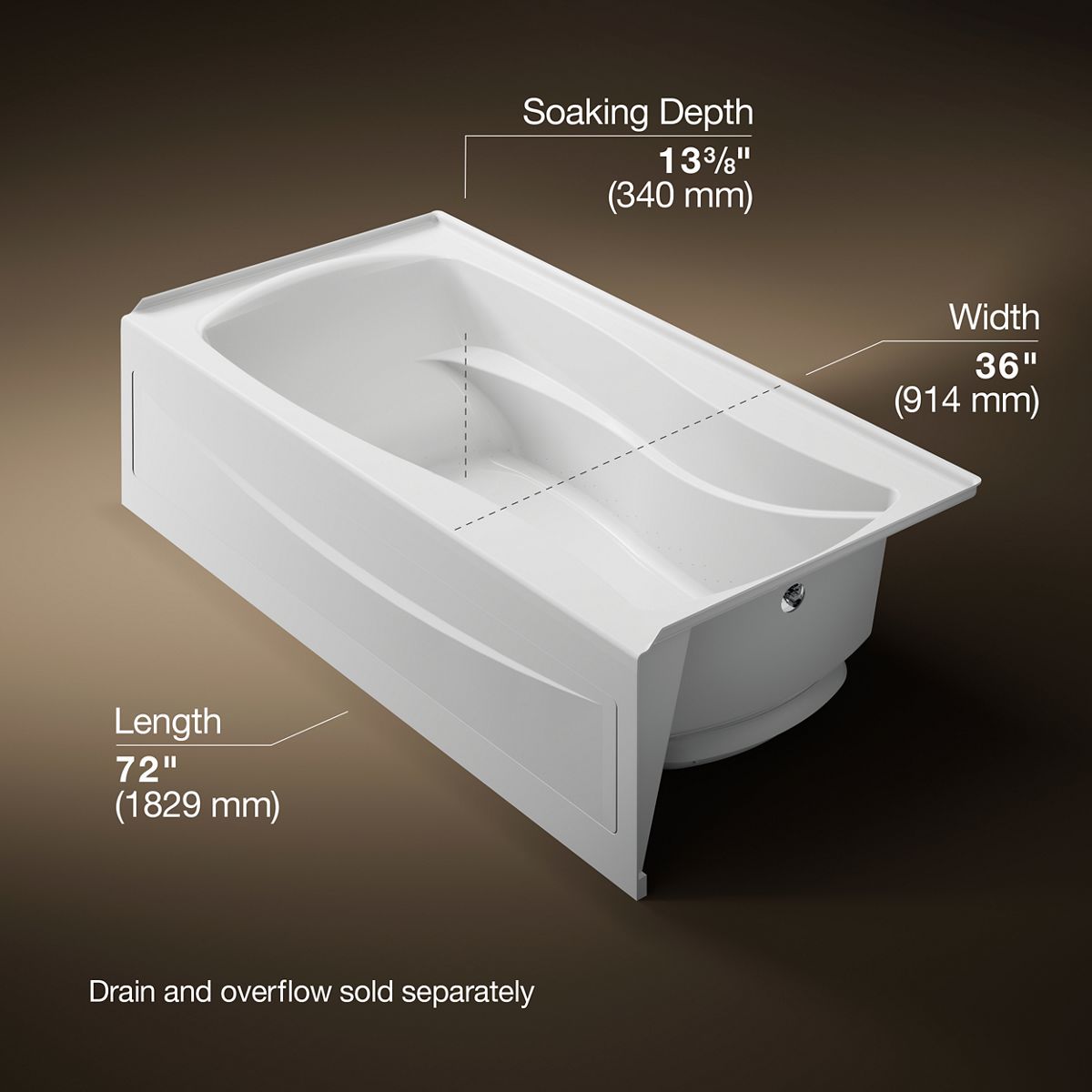 KOHLER | K-1257-GHRA | Mariposa 6-Ft. Heated BubbleMassage Air Bath