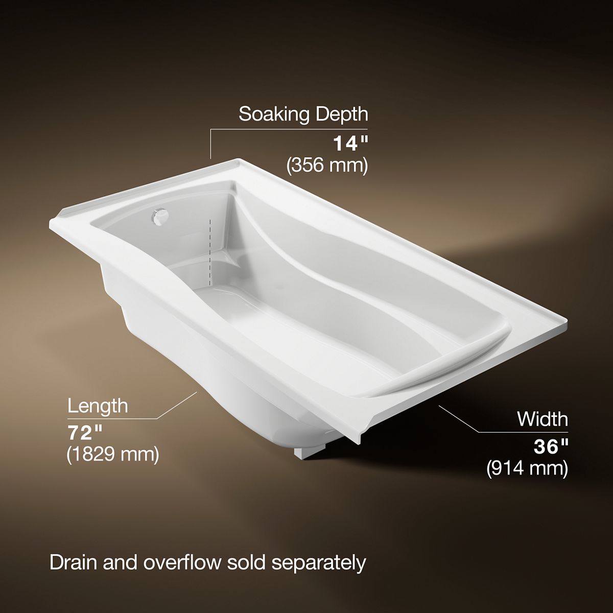3/4 view of product with dimensions