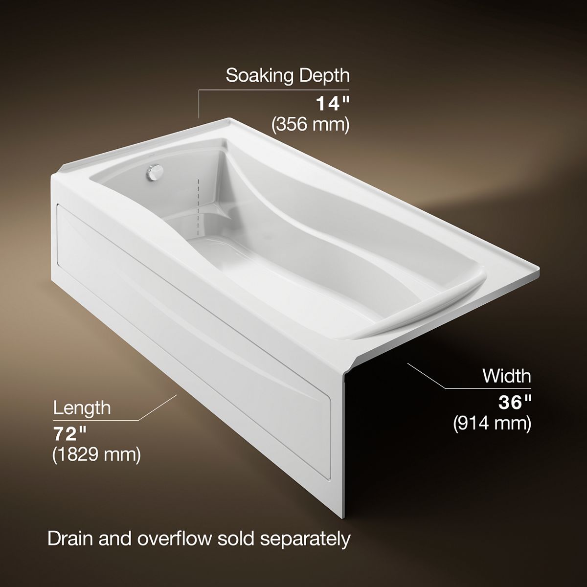 3/4 view of product with dimensions