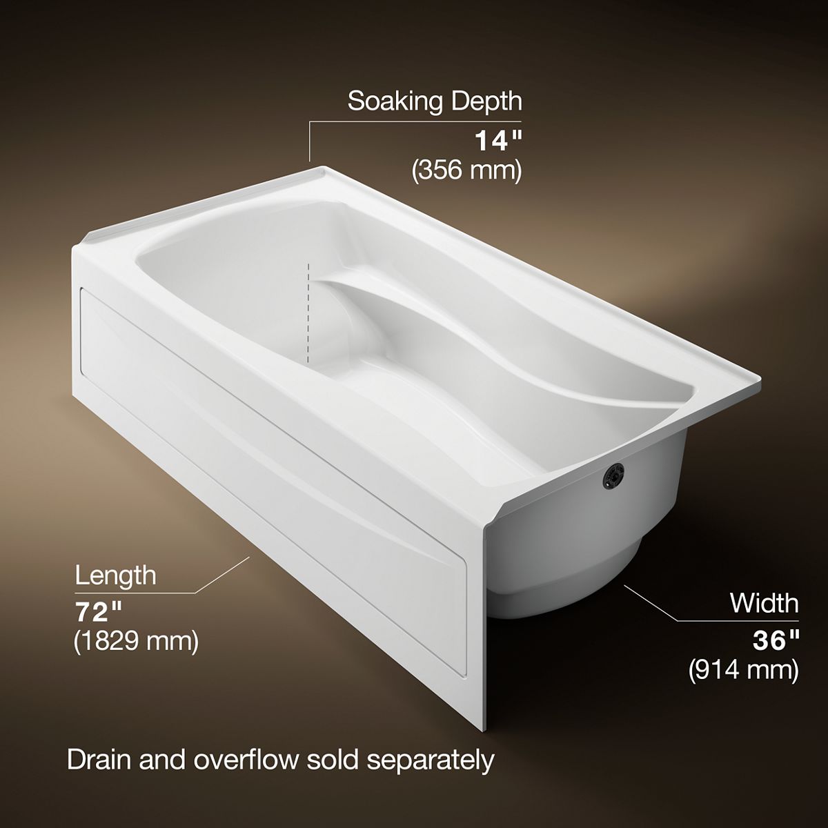 3/4 view of product with dimensions