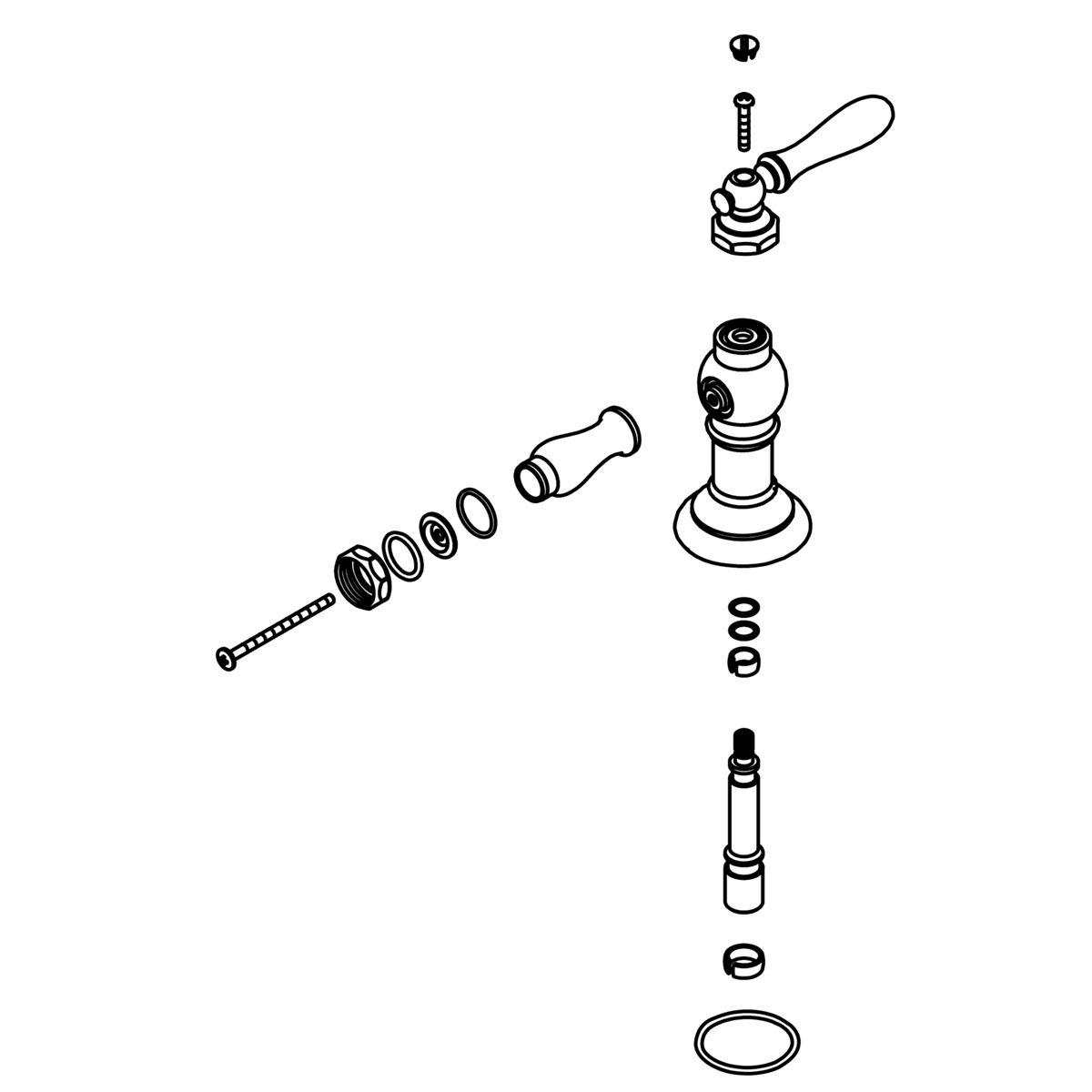 Kohler Genuine Parts Lever Handle Assembly KIT, Bridge - Polished Chrome