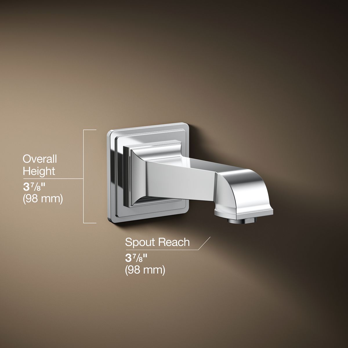 3/4 view of product with dimensions