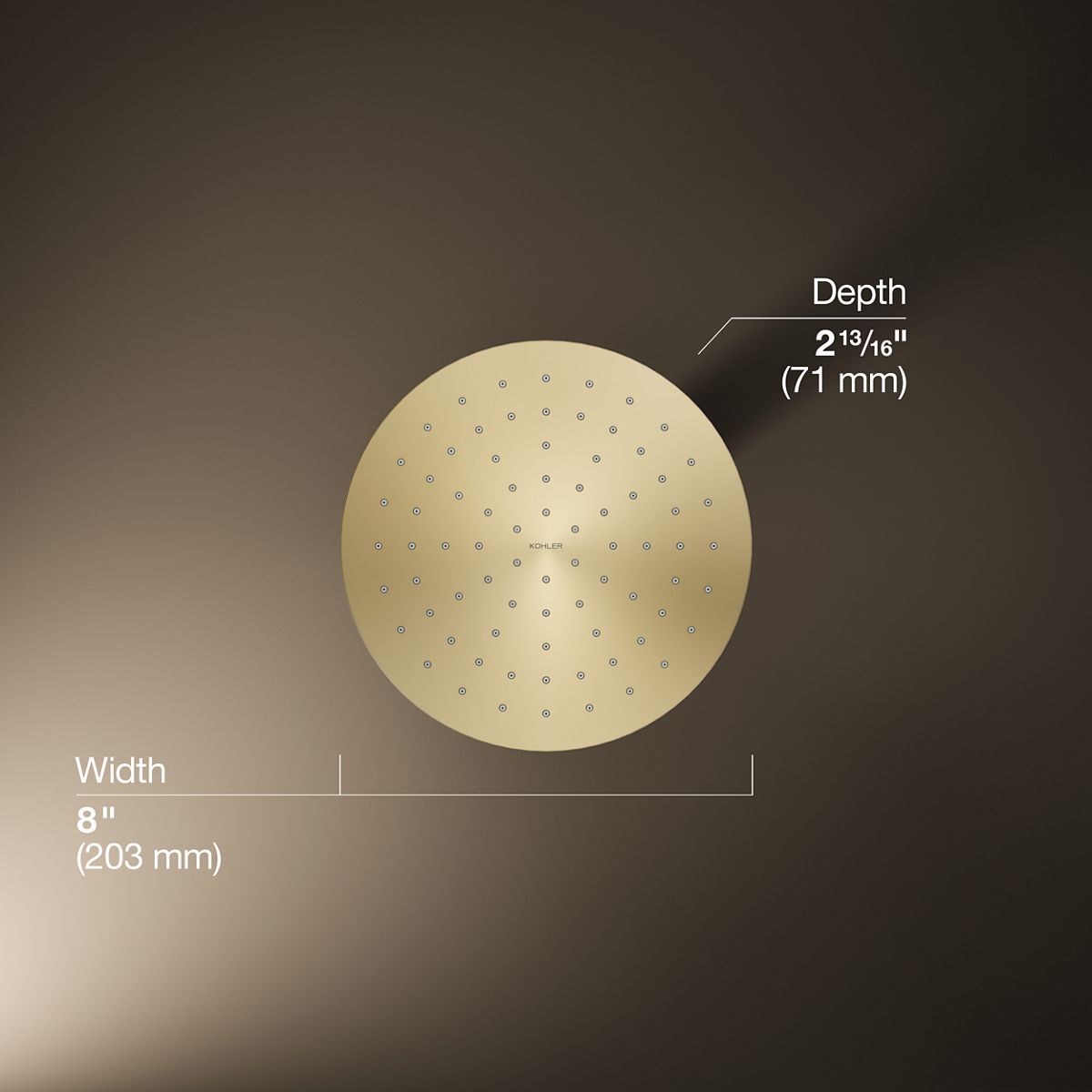 3/4 view of product with dimensions