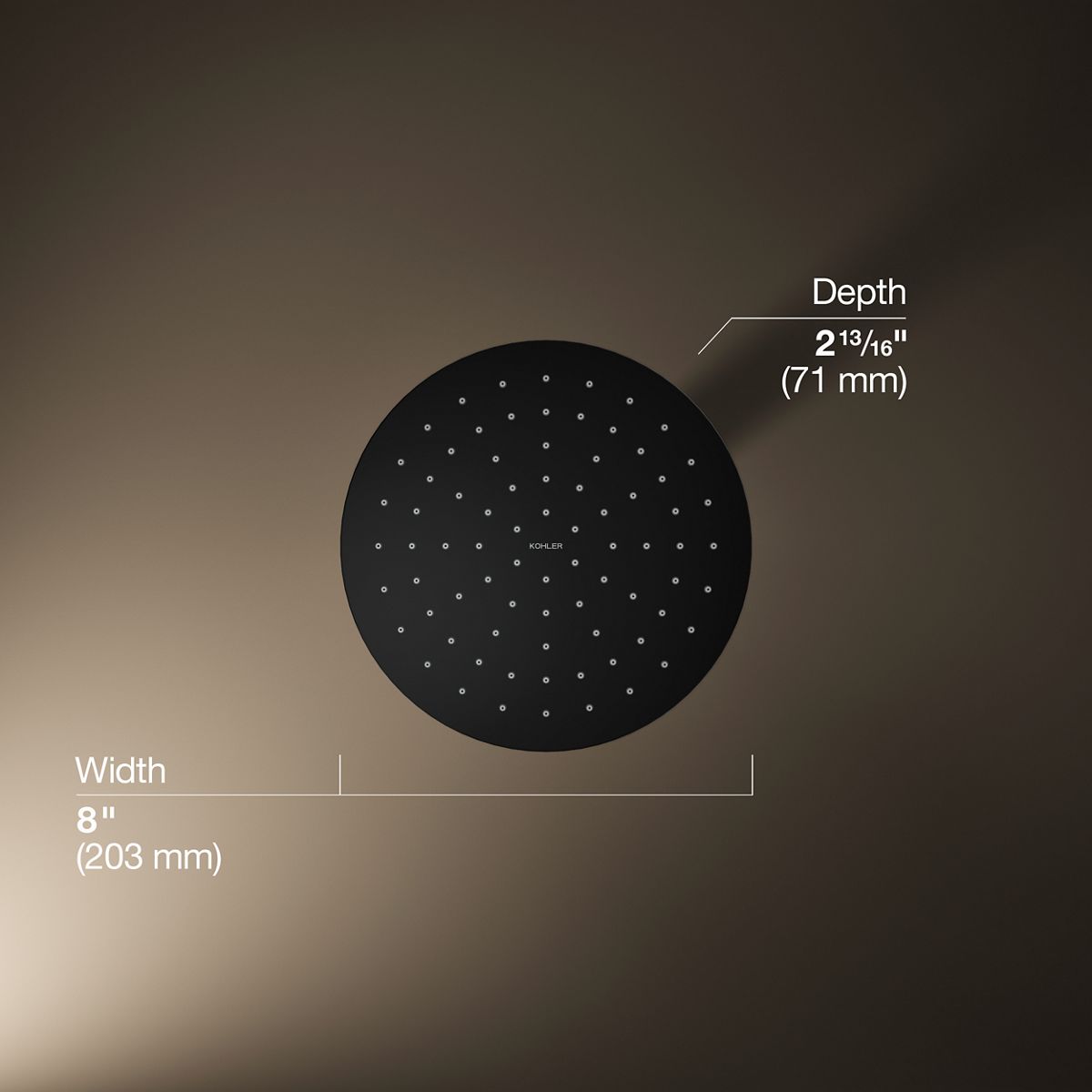 3/4 view of product with dimensions