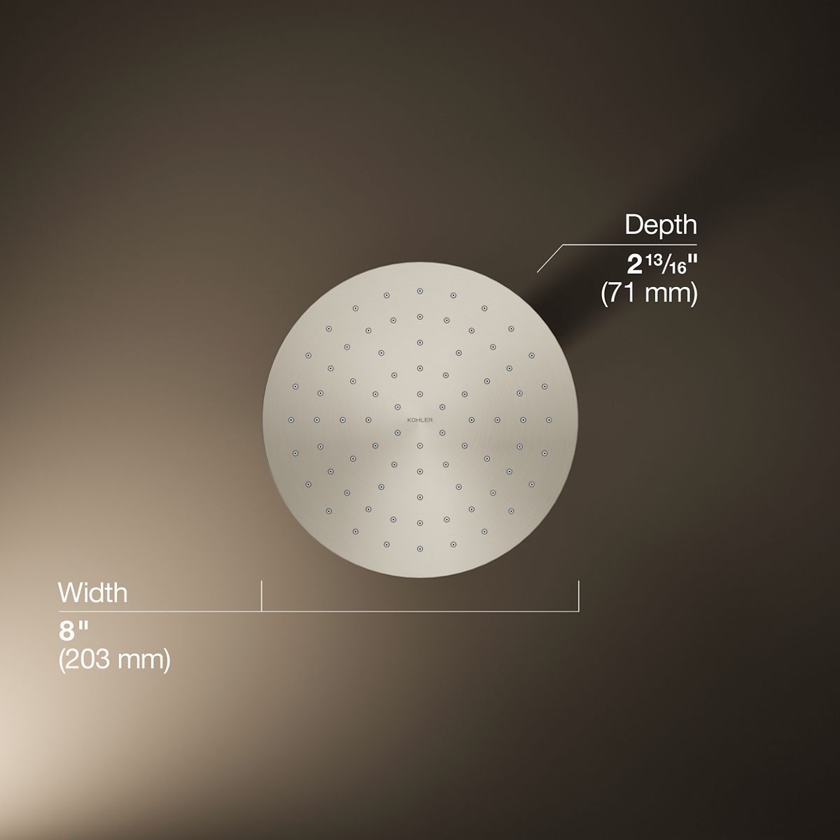 3/4 view of product with dimensions