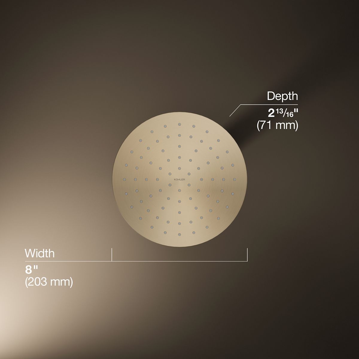 3/4 view of product with dimensions