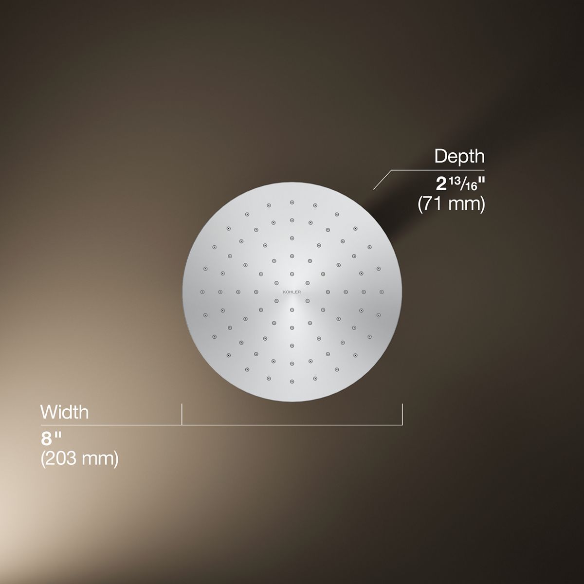 3/4 view of product with dimensions
