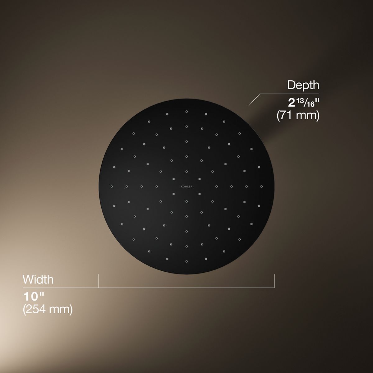 3/4 view of product with dimensions
