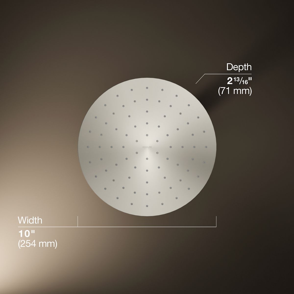 3/4 view of product with dimensions