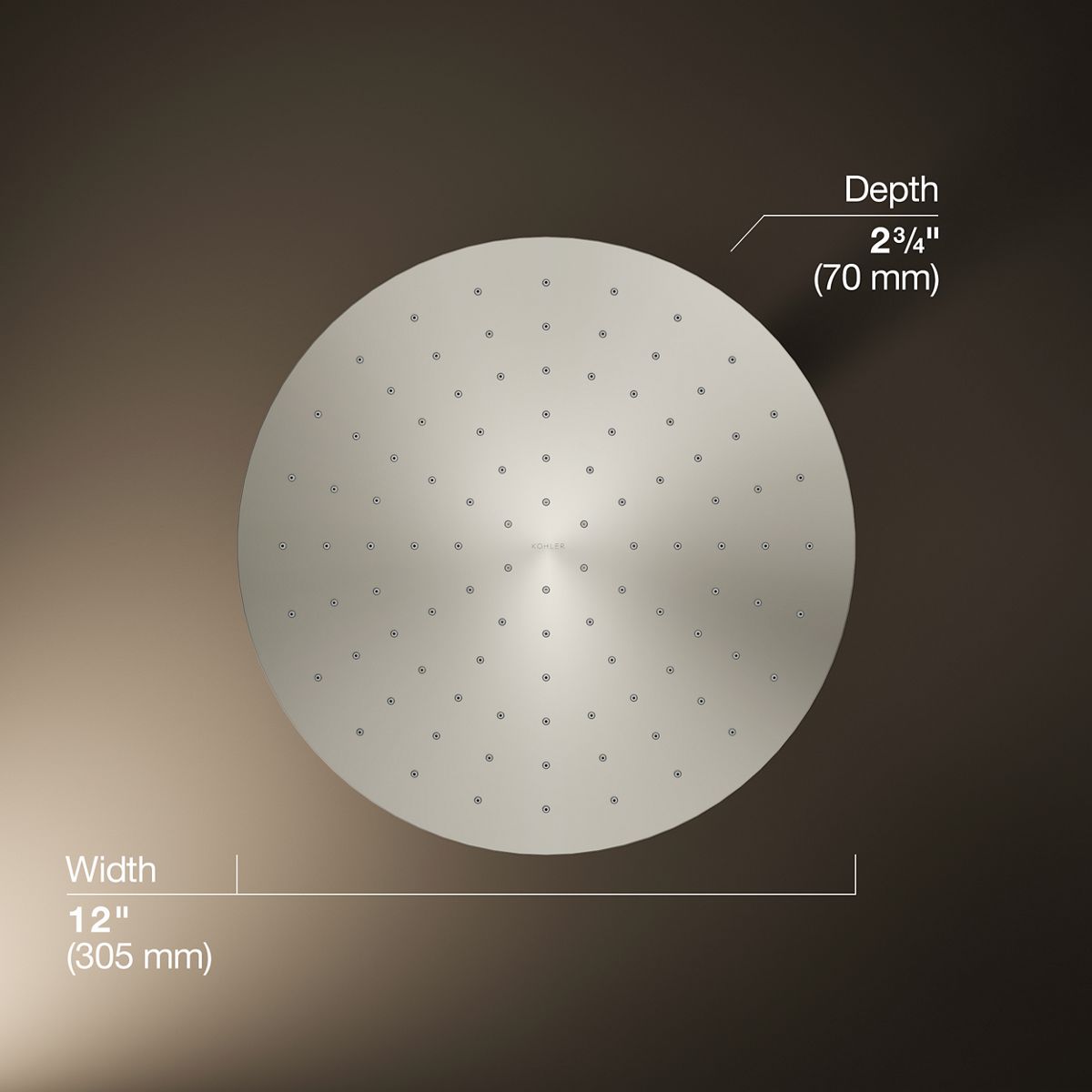 3/4 view of product with dimensions