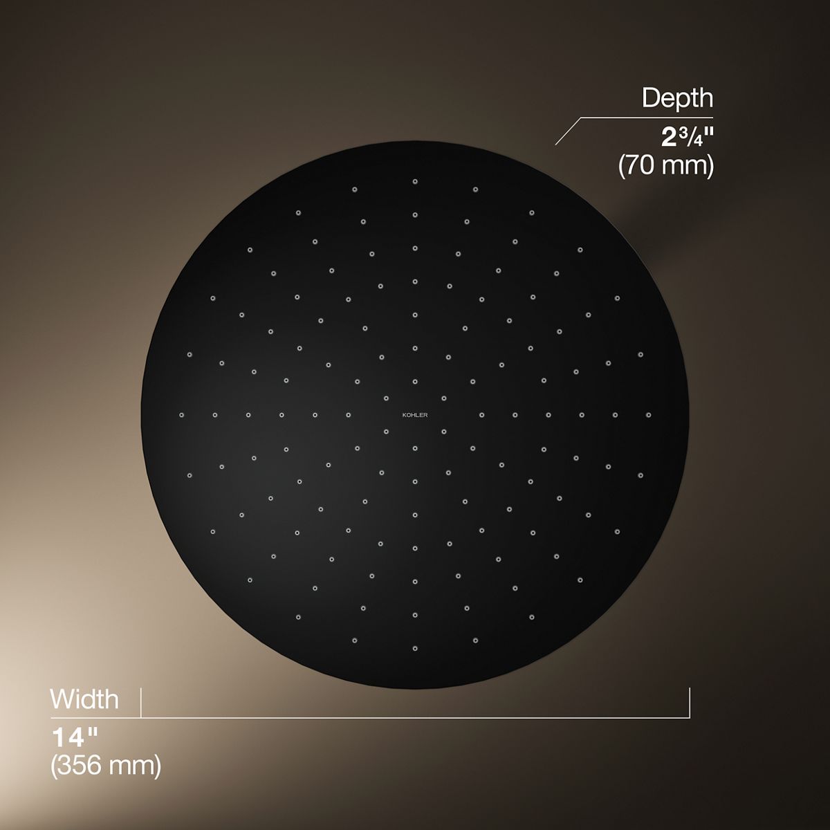3/4 view of product with dimensions