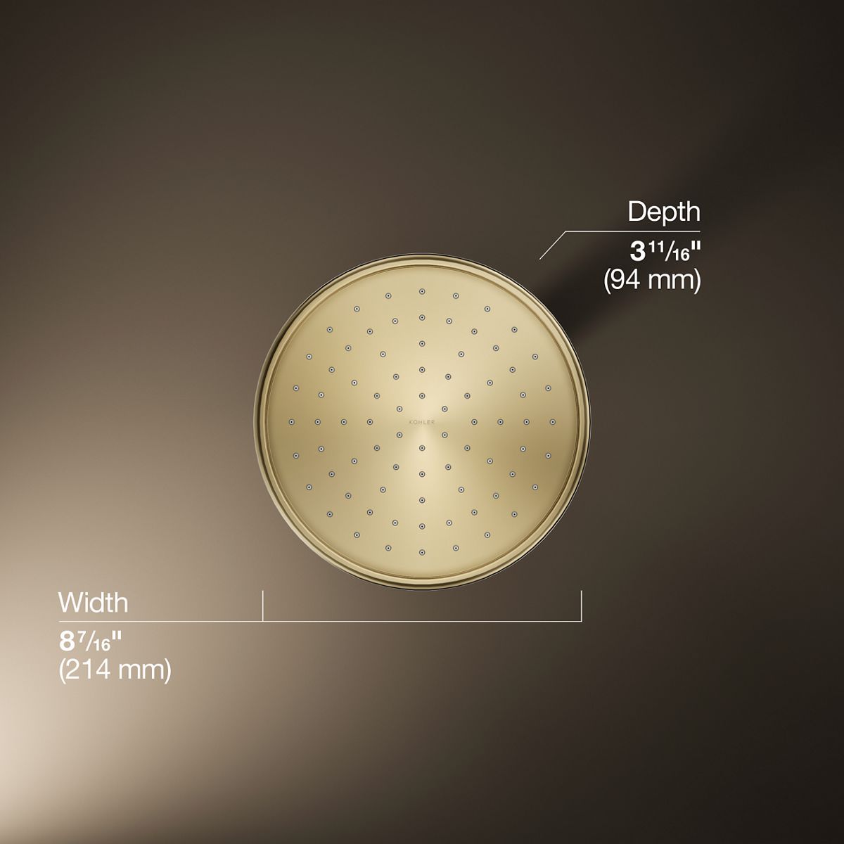 3/4 view of product with dimensions
