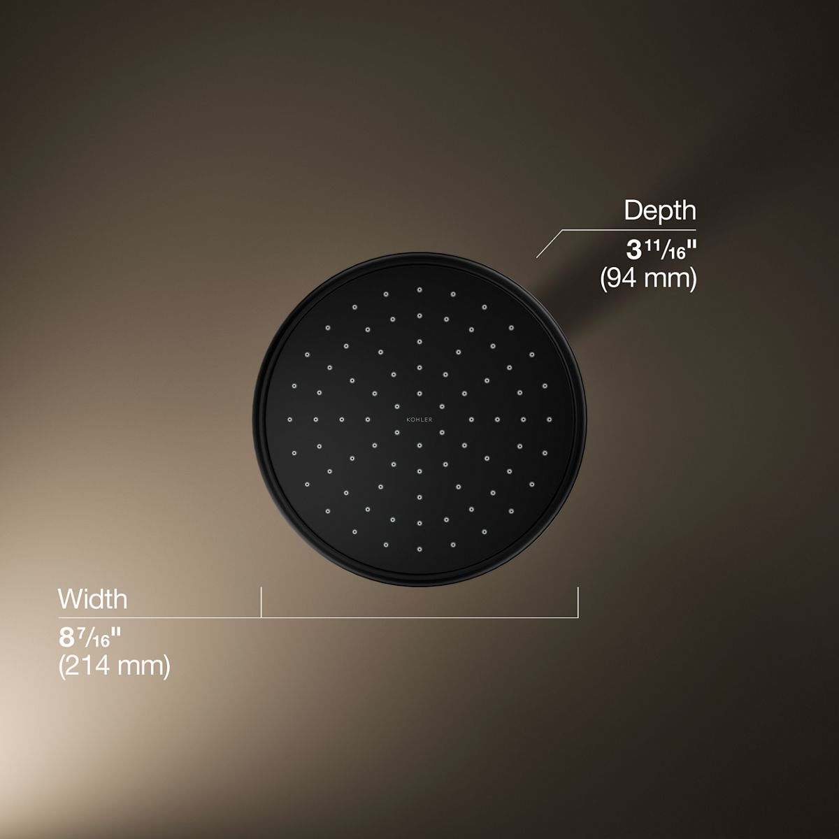 3/4 view of product with dimensions