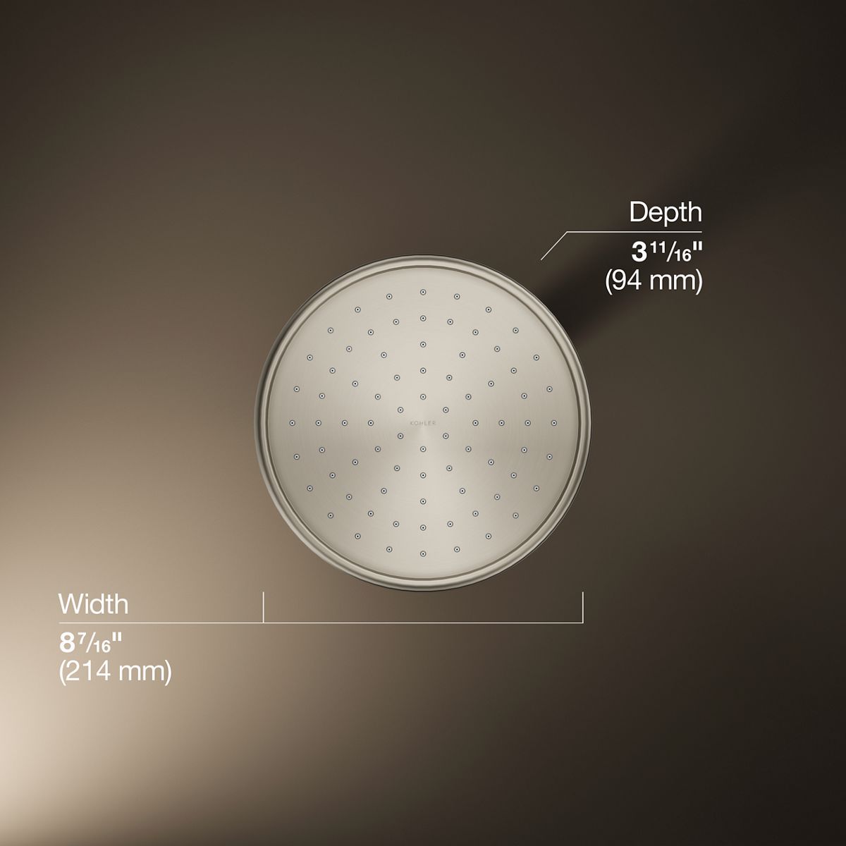 3/4 view of product with dimensions