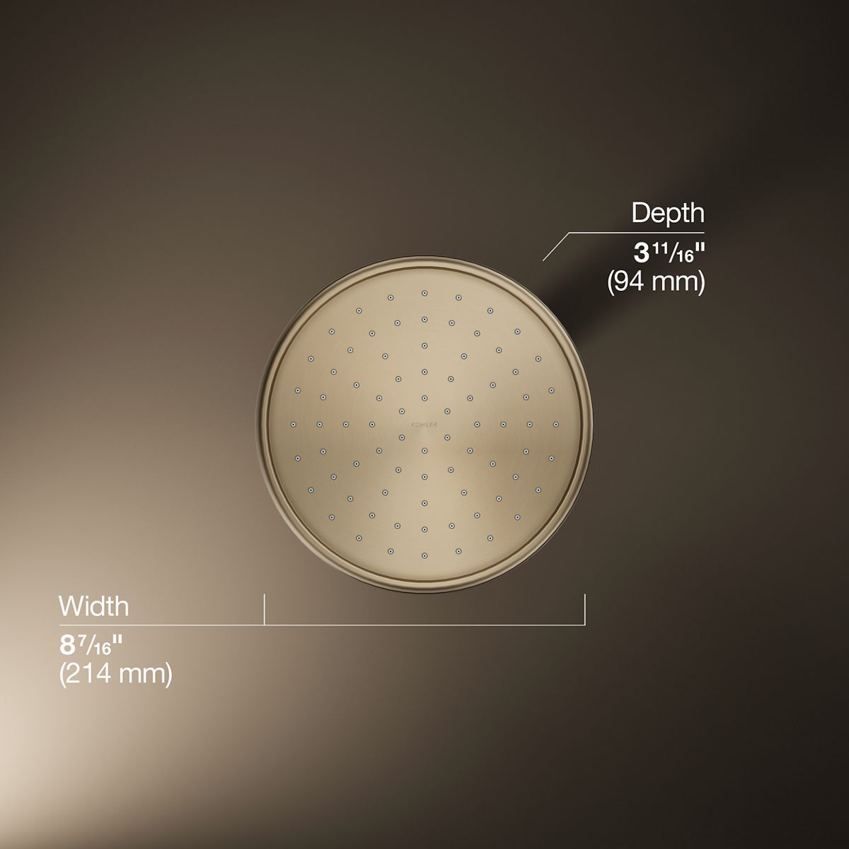 3/4 view of product with dimensions