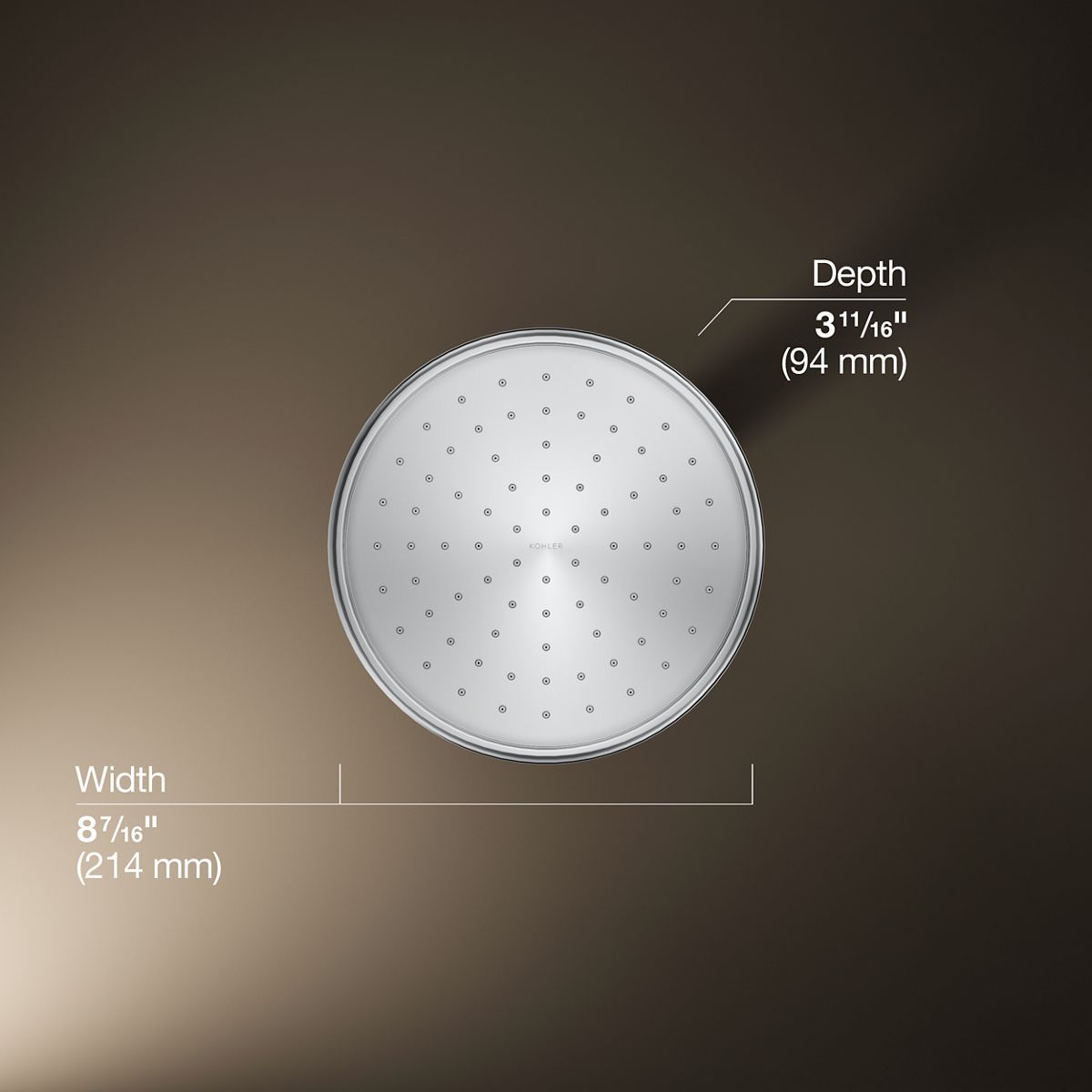 3/4 view of product with dimensions