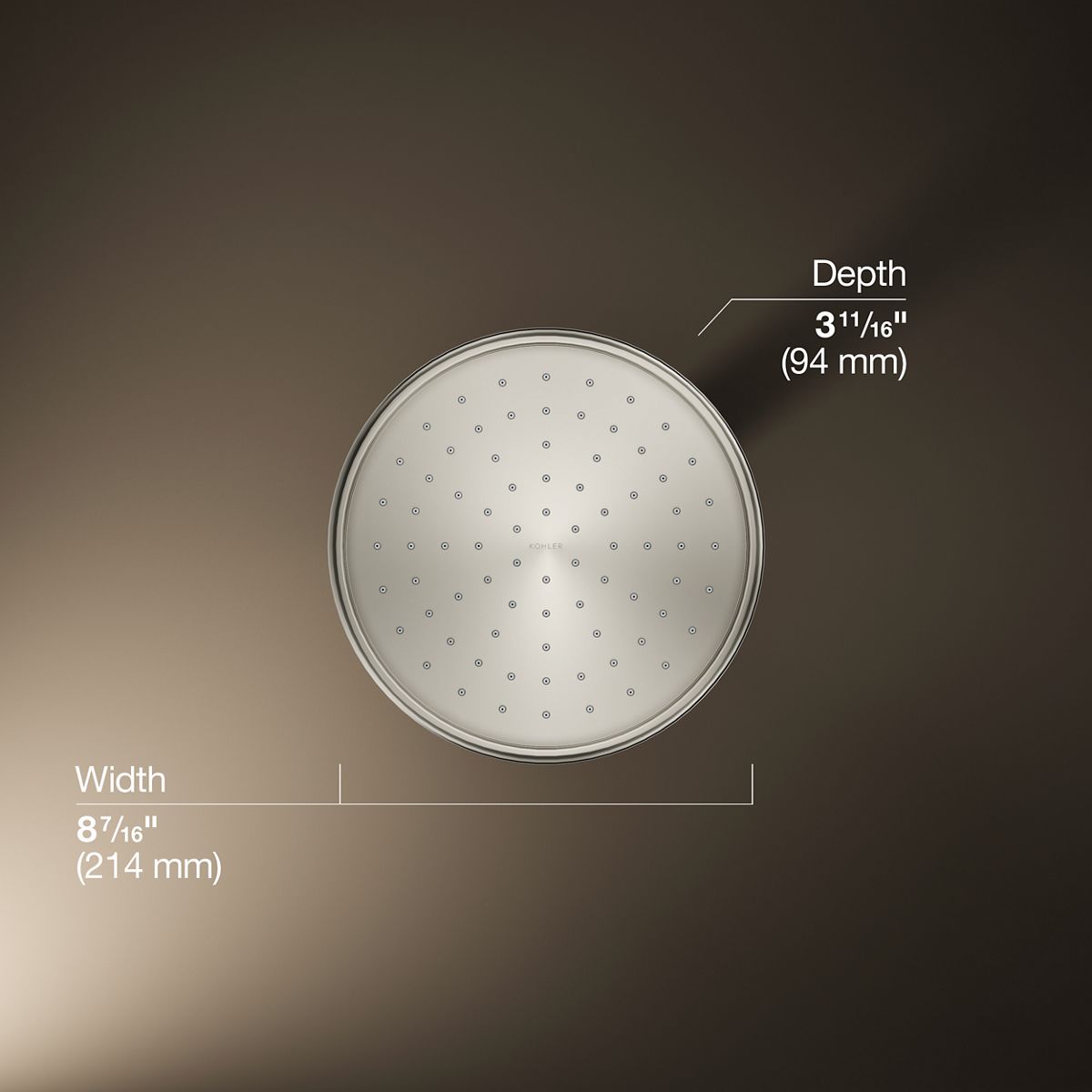 3/4 view of product with dimensions