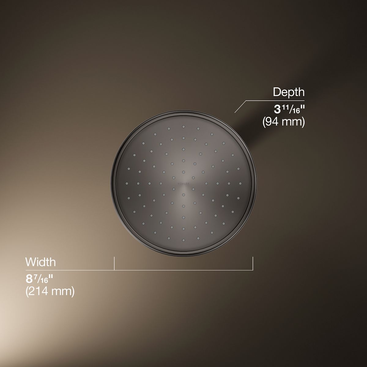 3/4 view of product with dimensions