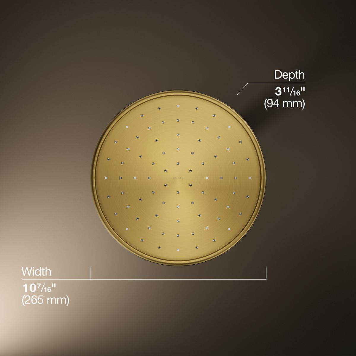3/4 view of product with dimensions