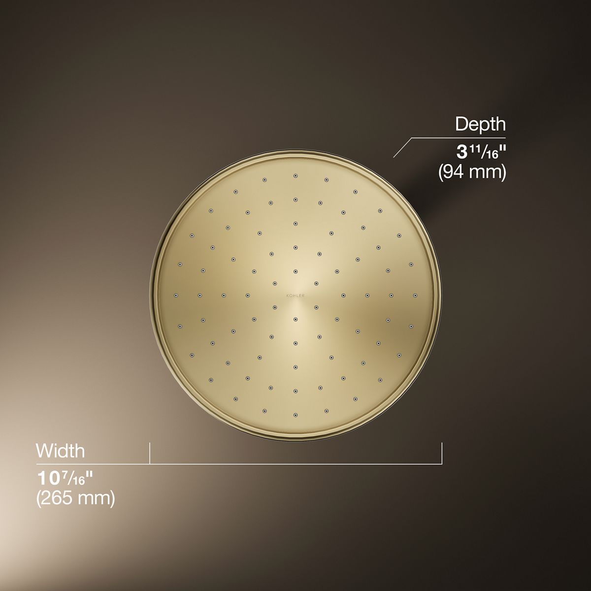 3/4 view of product with dimensions